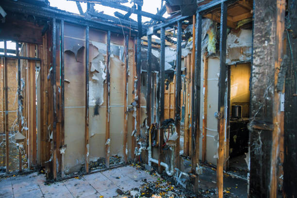 Professional Fire Damage Restoration technician working in Montrose, NY